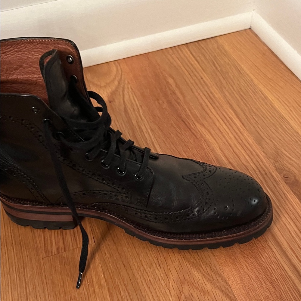 Frye Black Leather Boots 9.5 Men’s -Fits size 10.5/11 women - Picture 13 of 16